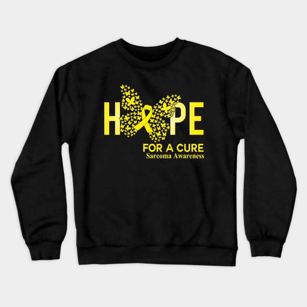 Hope For A Cure Butterfly Gift Sarcoma 2 Crewneck Sweatshirt by HomerNewbergereq